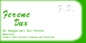 ferenc dux business card